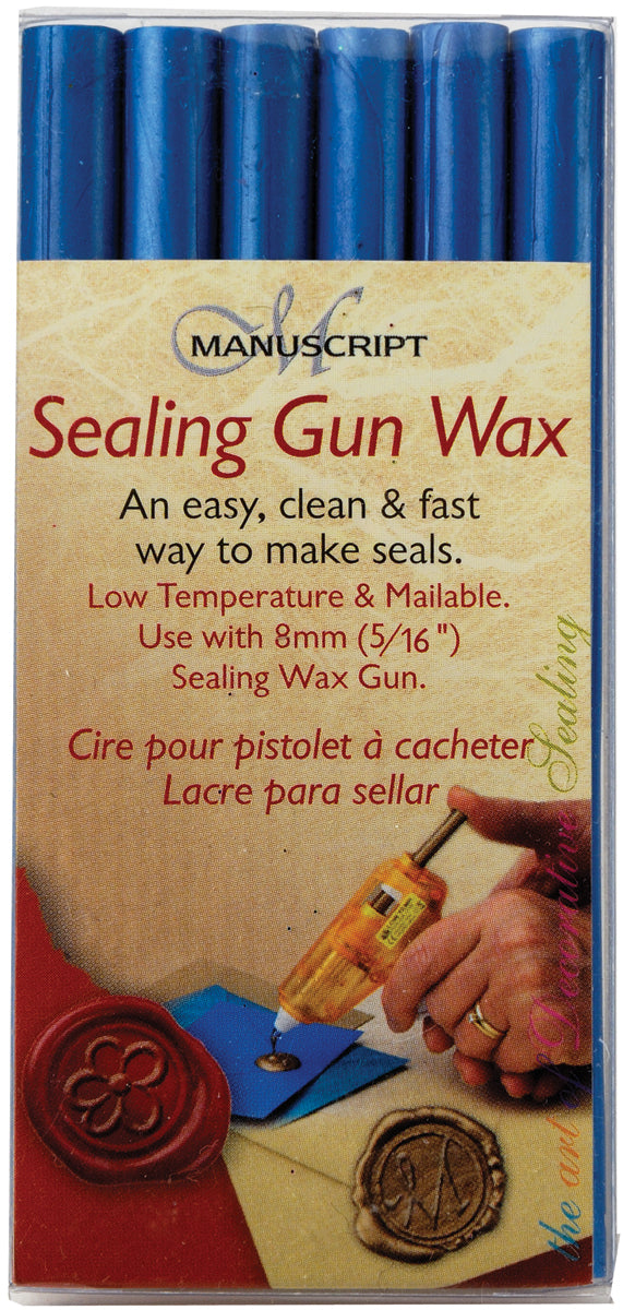 Manuscript Pen Manuscript Sealing Gun Wax Sticks 6/Pkg - Turquoise