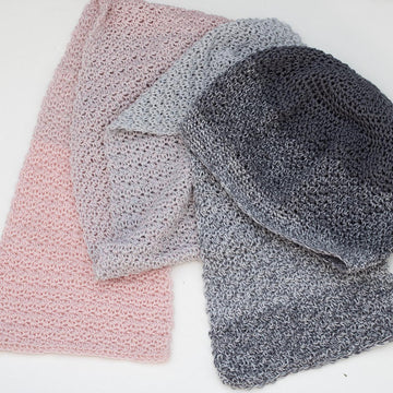 Textured Beanie and Scarf Set
