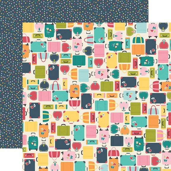 Simple Stories Going Places Double-Sided Cardstock 12"X12" 25/Pkg - Pack Your Bags