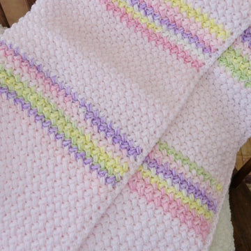 Soft & Cozy Baby Bean Stitch Blanket – Lion Brand Baby Soft Yarn (DK weight)
