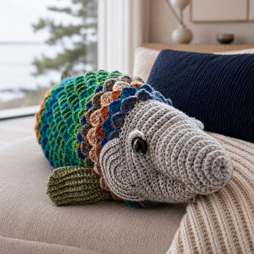 FINN the Fish crochet pillow