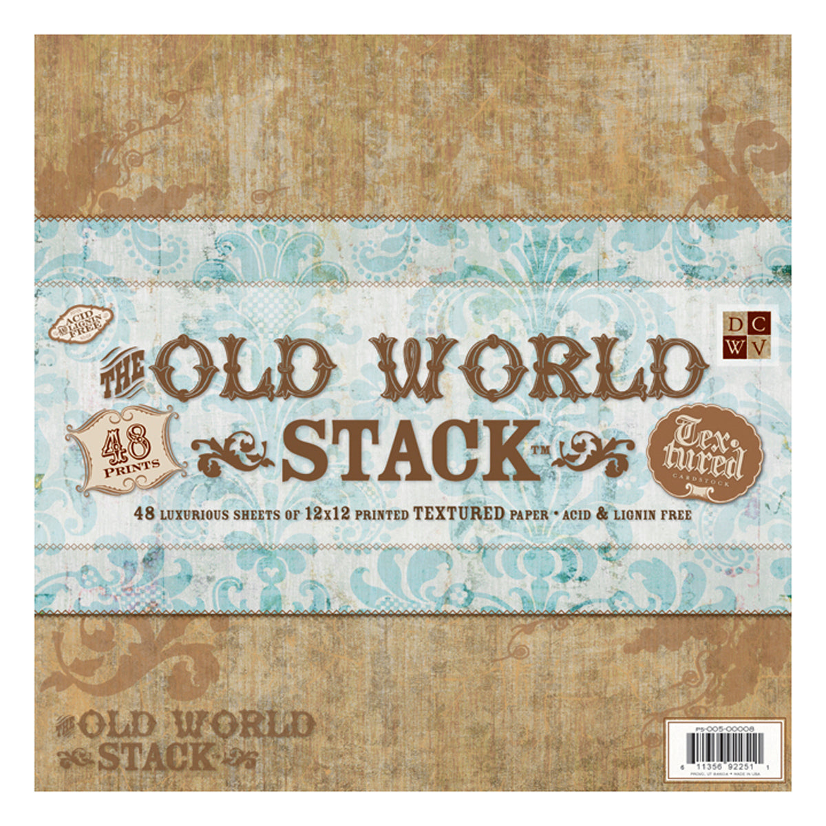American Crafts DCWV Single-Sided Cardstock Stack 12"X12" 48/Pkg - Old World, 24 Designs/2 Each