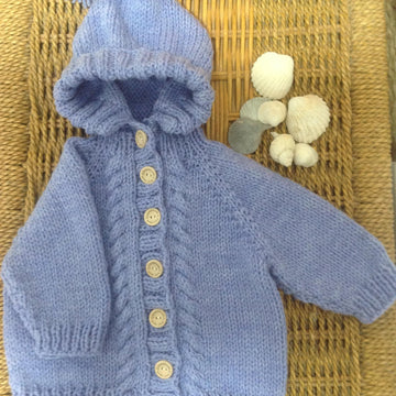 Top down hooded baby jacket
