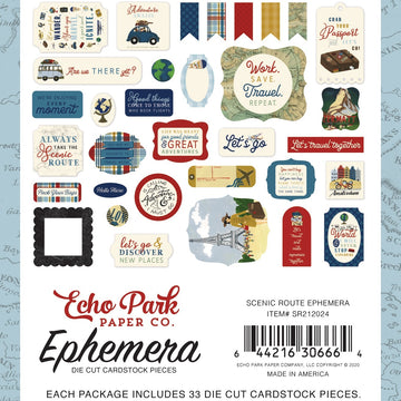 Echo Park Paper Echo Park Cardstock Ephemera 33/Pkg - Icons, Scenic Route