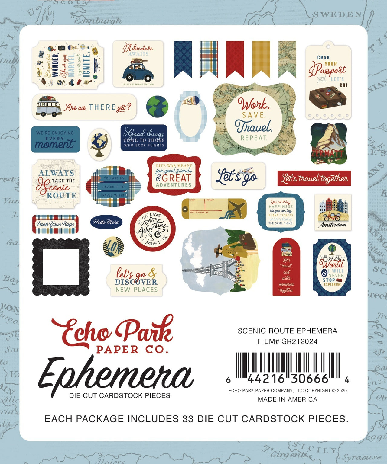 Echo Park Paper Echo Park Cardstock Ephemera 33/Pkg - Icons, Scenic Route