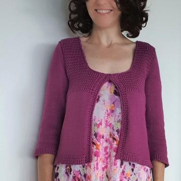 Claire - scoop neck jacket with textured bodice
