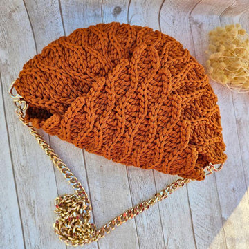 Wavy Ribbed Crochet Circle Bag Pattern