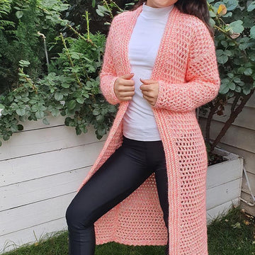 Crochet coat long