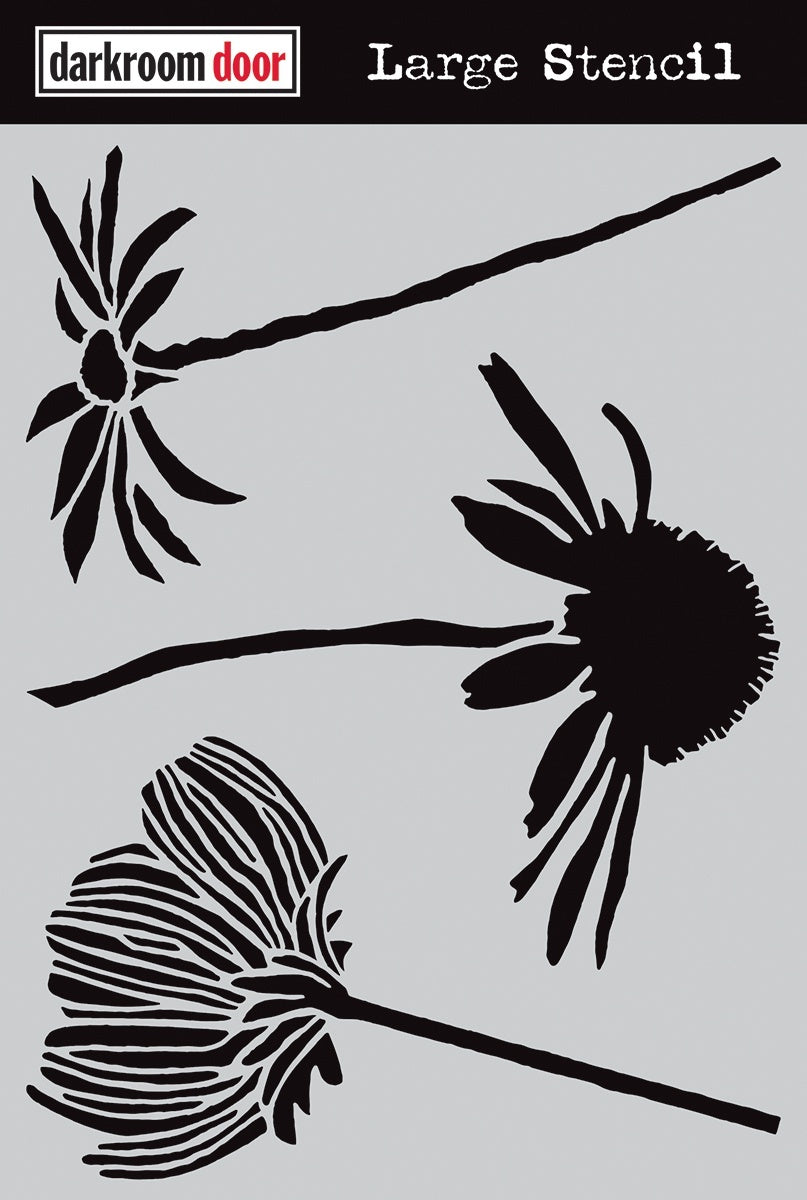 Darkroom Door Stencil 9"X12" - Carved Flowers