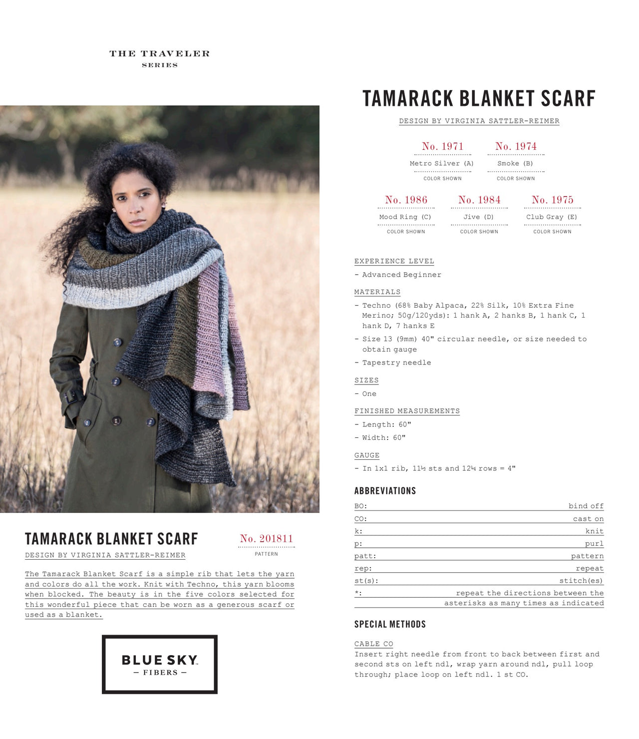 Blue Sky Fibers Tamarack Blanket Scarf PDF