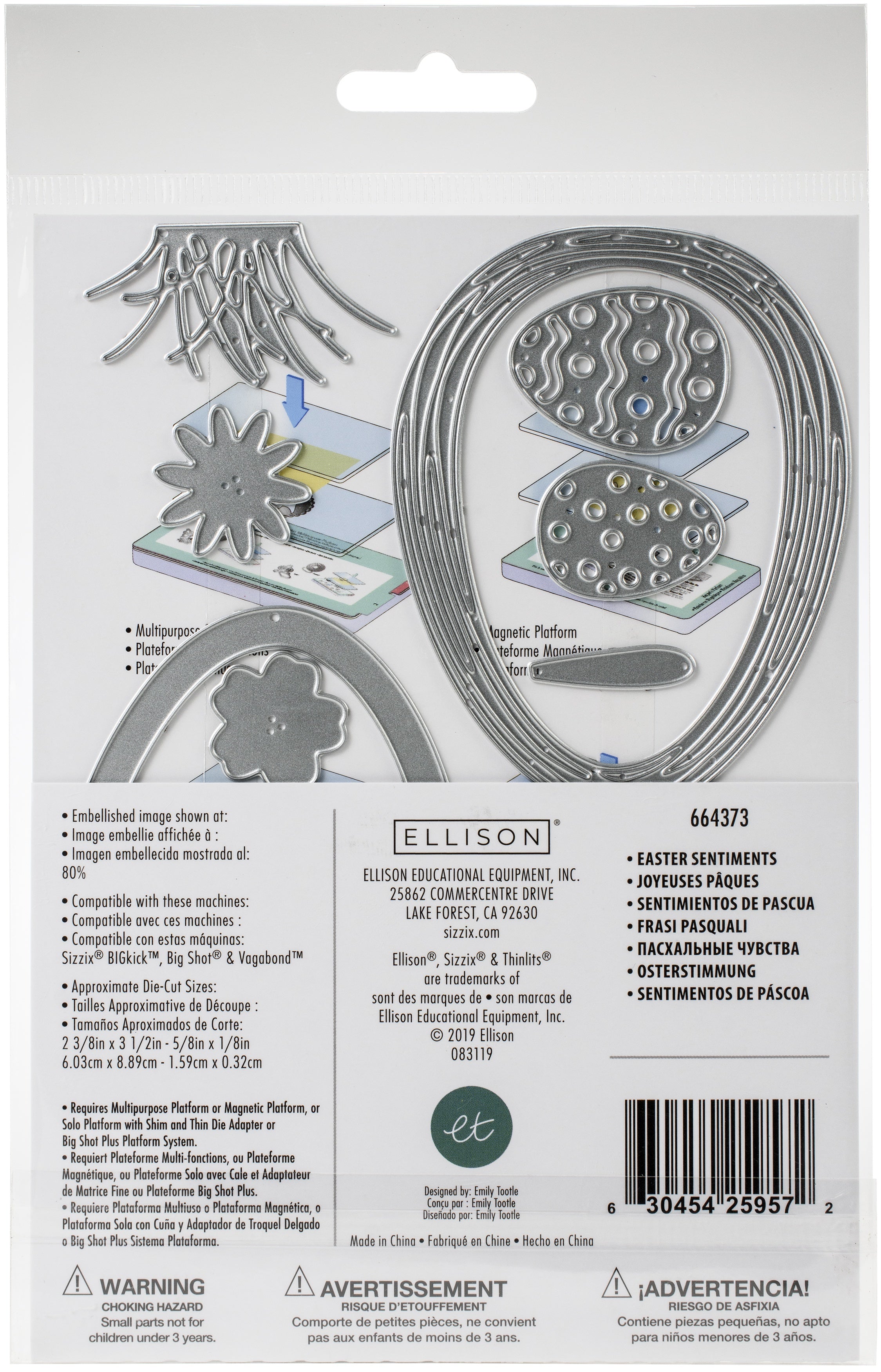 Sizzix Thinlits Dies By Emily Tootle 18/Pkg - Easter Sentiments