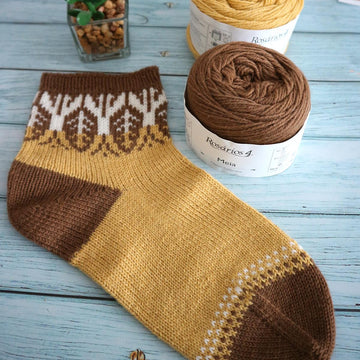 Autumn Leaves Colorwork Socks