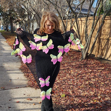 Looking for Spring - Butterfly Crochet Shawl