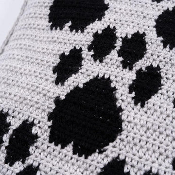 Woodgreen - Mini Paw Prints Cushion Crochet