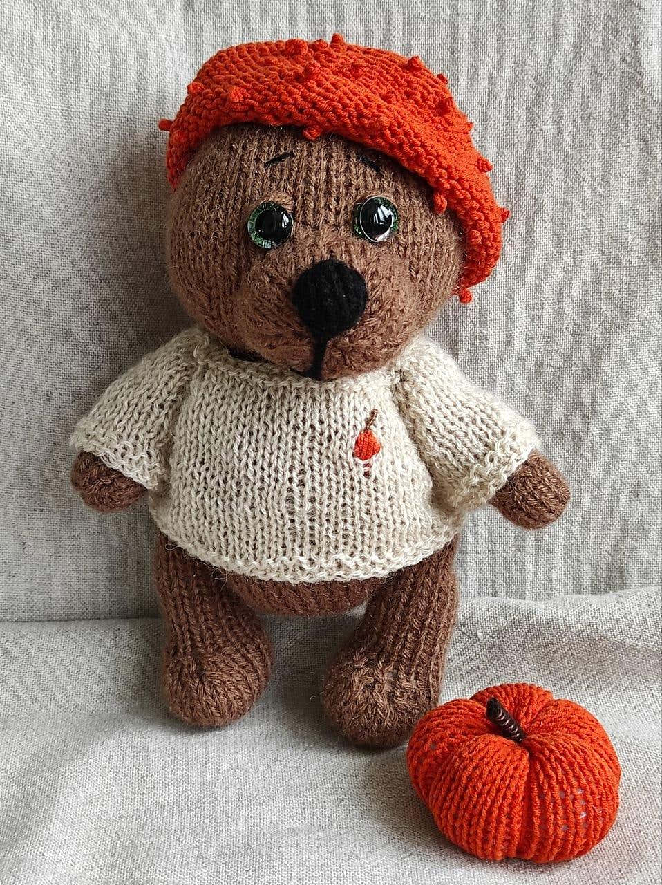 Teddy bear — Pumpkin and Mushroom