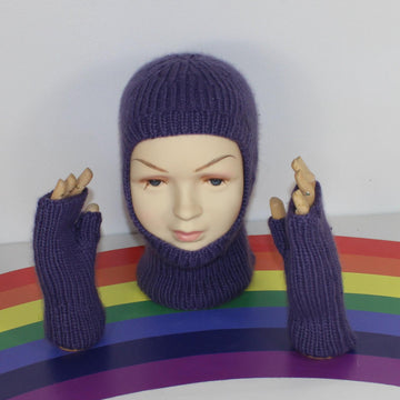 Toddler & Child Aran Rib Balaclava and Gloves