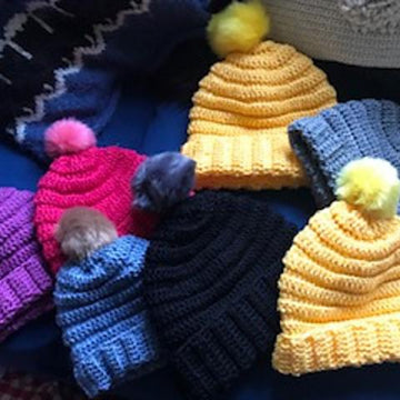 Swirly Whirly Pompom & Bun Hat