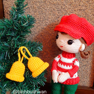 Crochet doll pattern, Amigurumi doll, Christmas Doll