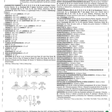 McCall's Retro-Style Clothes and Accessories for 11« Doll M7550 - Paper Pattern Size One Size Only