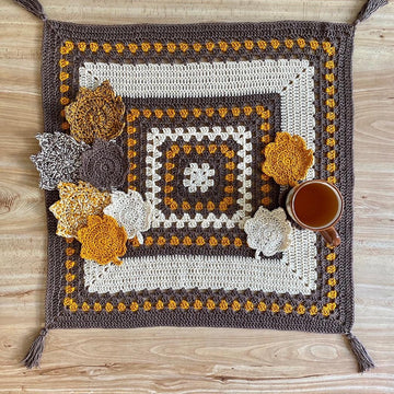 Autumn Table Cover and Leaf Coaster Set