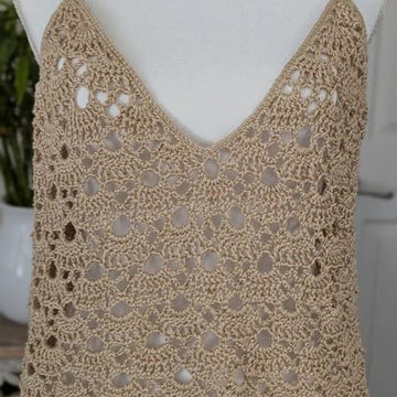 Irish Cream Crochet Lace Cami