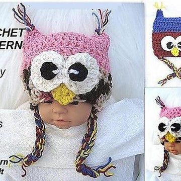 182 L series CRAZY OWL HAT, newborn to adult