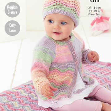 Blanket, Matinee Coat, Cardigan & Hat in King Cole Beaches DK - 5588 - Downloadable PDF