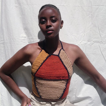 Patchwork halter top