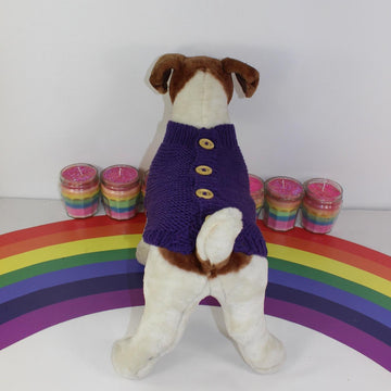Back Button Up Garter Stitch Dog Coat