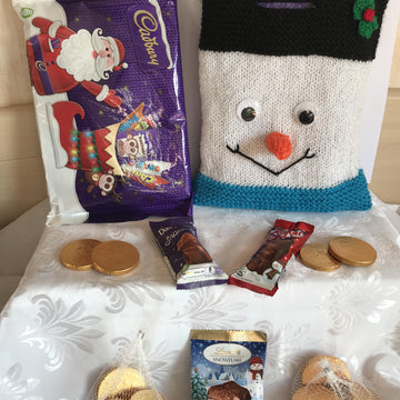 Snowman Gift Bags for Christmas selection packs Sweets chocolates and treats