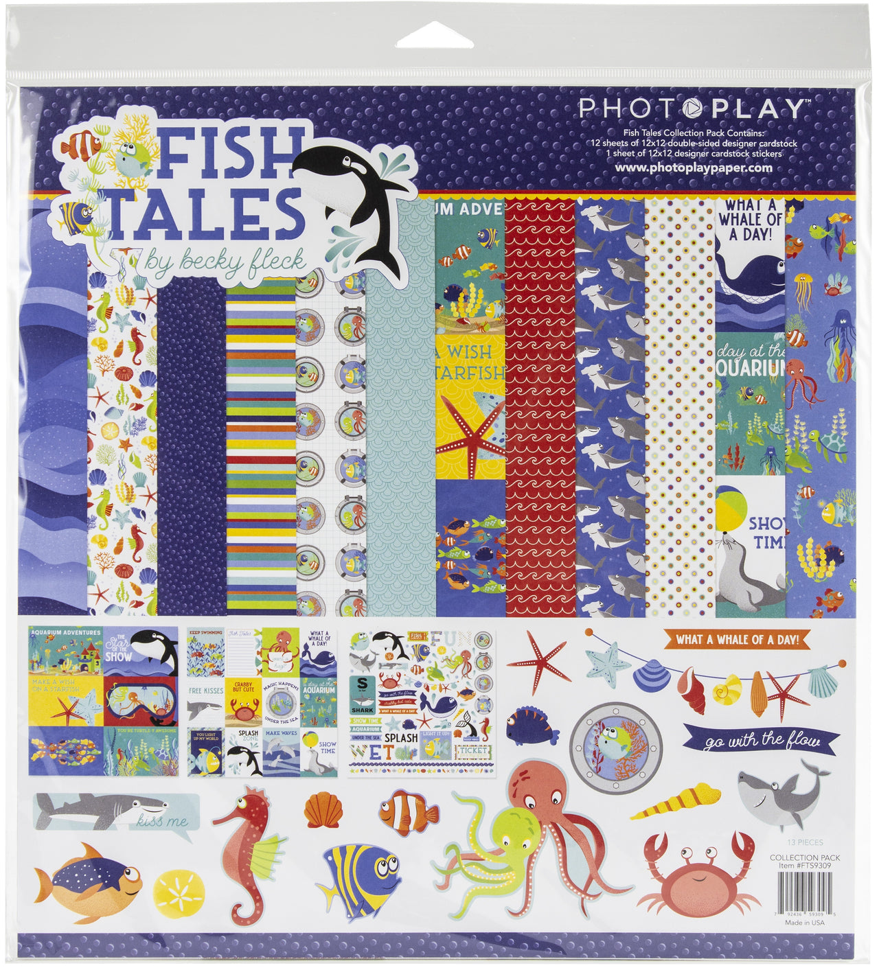 Photoplay Paper PhotoPlay Collection Pack 12"X12" - Fish Tales