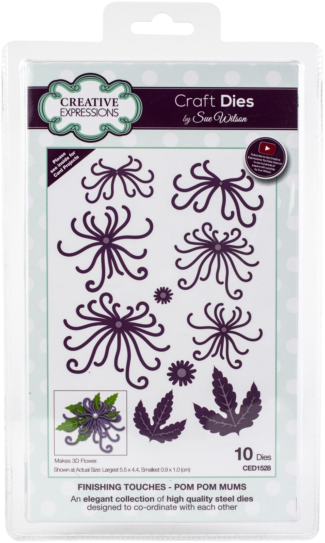 Creative Expressions Craft Dies By Sue Wilson - Finishing Touches-Pom Pom Mums