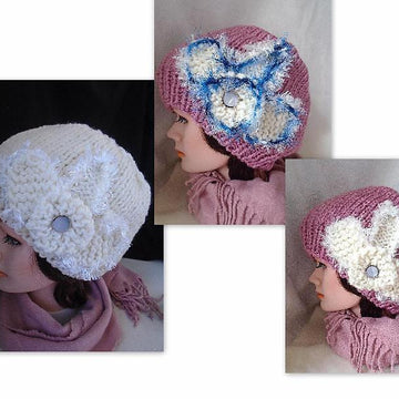 749 HAT with KNIT FLOWER