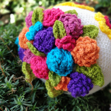 Carmencita and Dia de los Muertos Flower Skull crochet Amigurumi doll