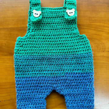 Baby Dungarees and Hat Set optional nappy flap