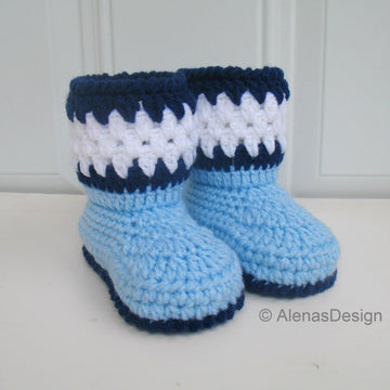 Crochet Blue Toddler Booties
