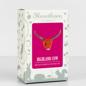 Hawthorn Handmade Highland Cow Brooch Needle Felting Kit