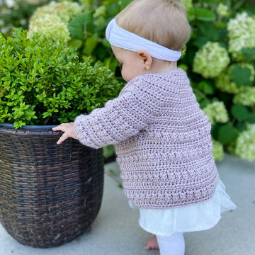 Crochet baby cardigan - Zoe Cardigan