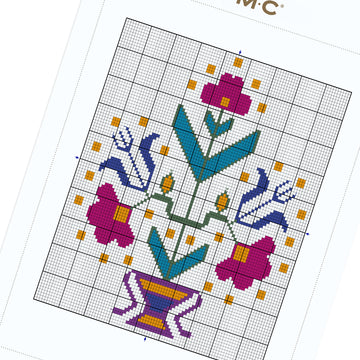 Symmetrical Turkish Flowers in DMC - PAT0687 -  Downloadable PDF