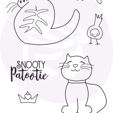 Prima Marketing Julie Nutting Mixed Media Cling Rubber Stamp - Snooty Cats