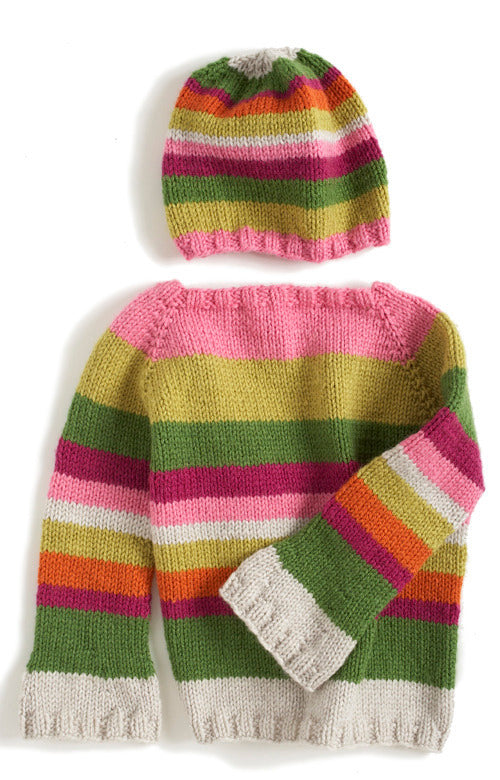 Hipster Sweater & Hat in Lion Brand Vanna's Choice Baby and Vanna's Choice - 80029AD