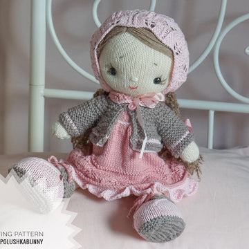Doll clothes Knitting Pattern Outfit Shabby Chic Style for doll, lamb, bunny, kitty
