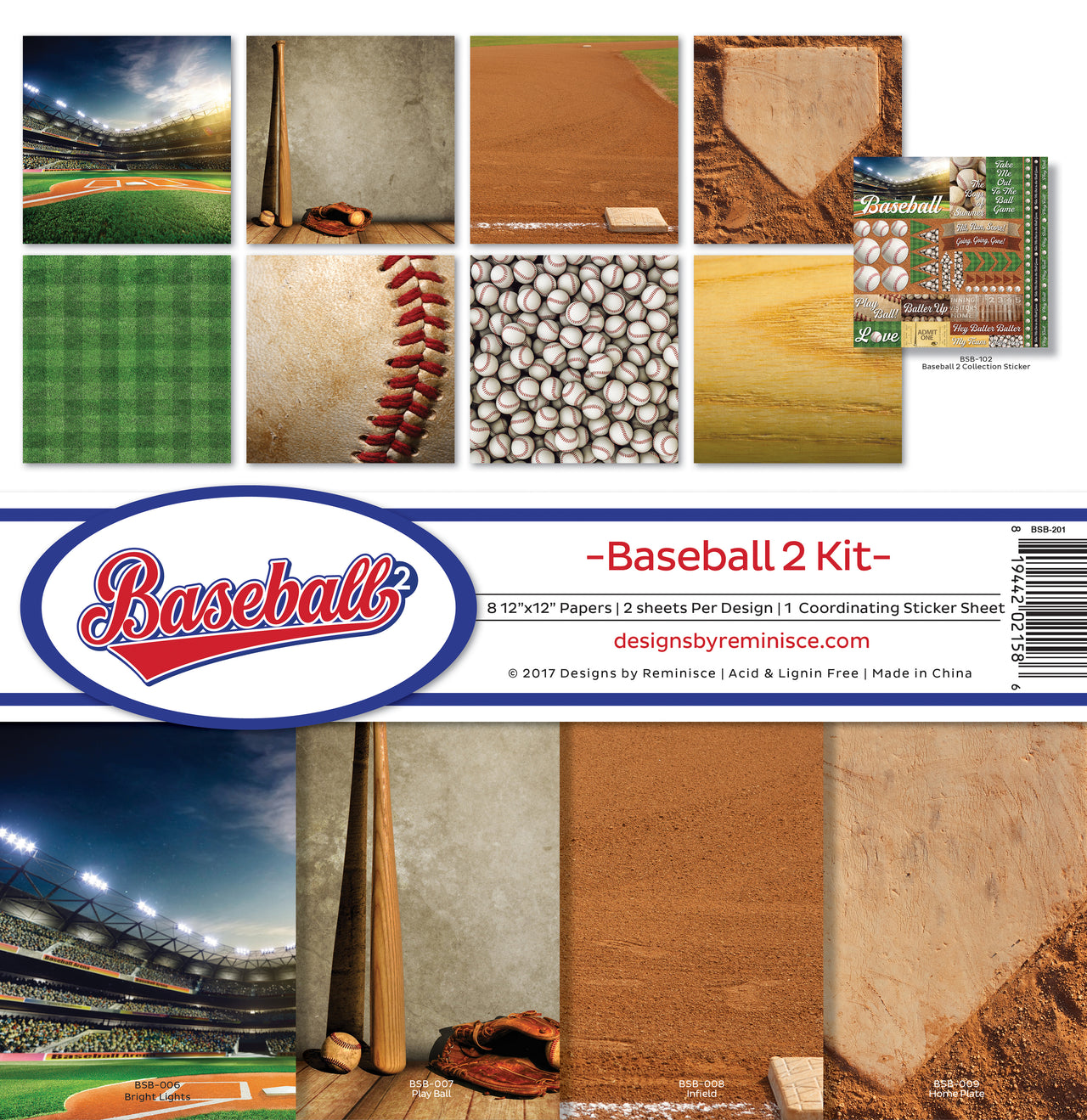 Reminisce Collection Kit 12"X12" - Baseball 2