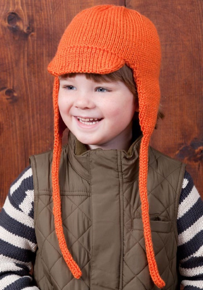 Cool Kid Earflap Hat in Red Heart Soft Solids - LW2814