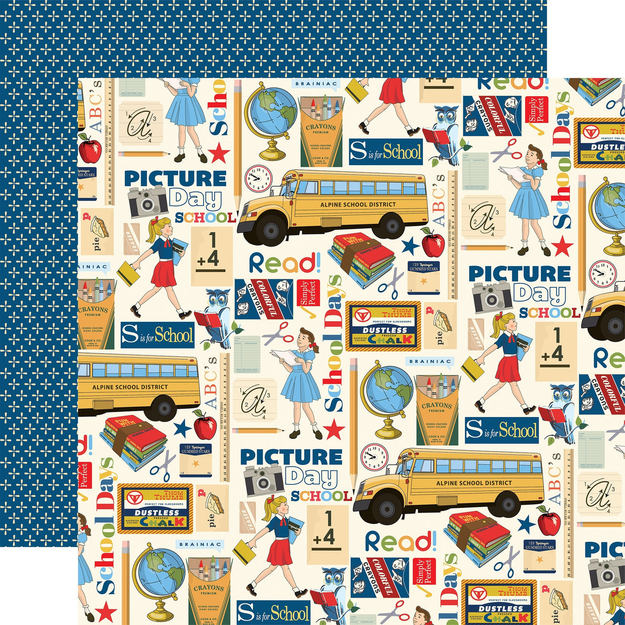 Echo Park Paper School Days Double-Sided Cardstock 12"X12" 25/Pkg - School Days