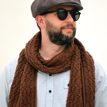 Chestnut unisex chunky knit scarf