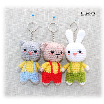 Bear Bunny Cat Keychain Charm