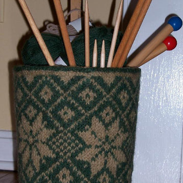 Felted Snowflakes Yarn Basket
