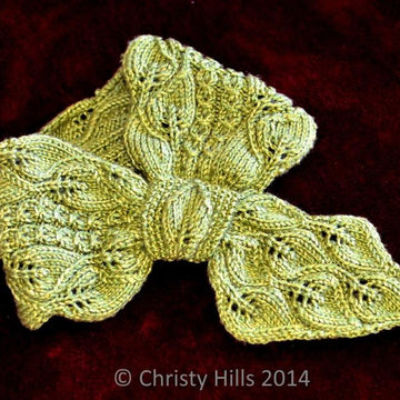 Leaves & Mock Cables Scarf ( Keyhole / Ascot / Pull-Through / Vintage / Stay On Scarf Knitting Pattern )