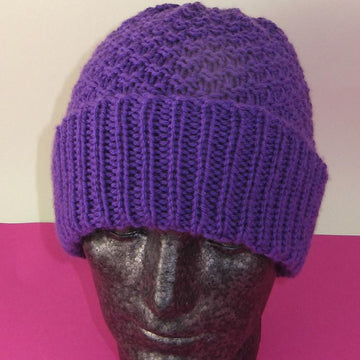Chunky 2 Stitch Check Beanie Hat